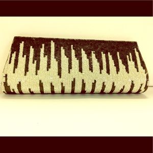 Bronze and cream sequins clutch