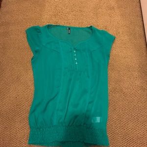 Sheer green top
