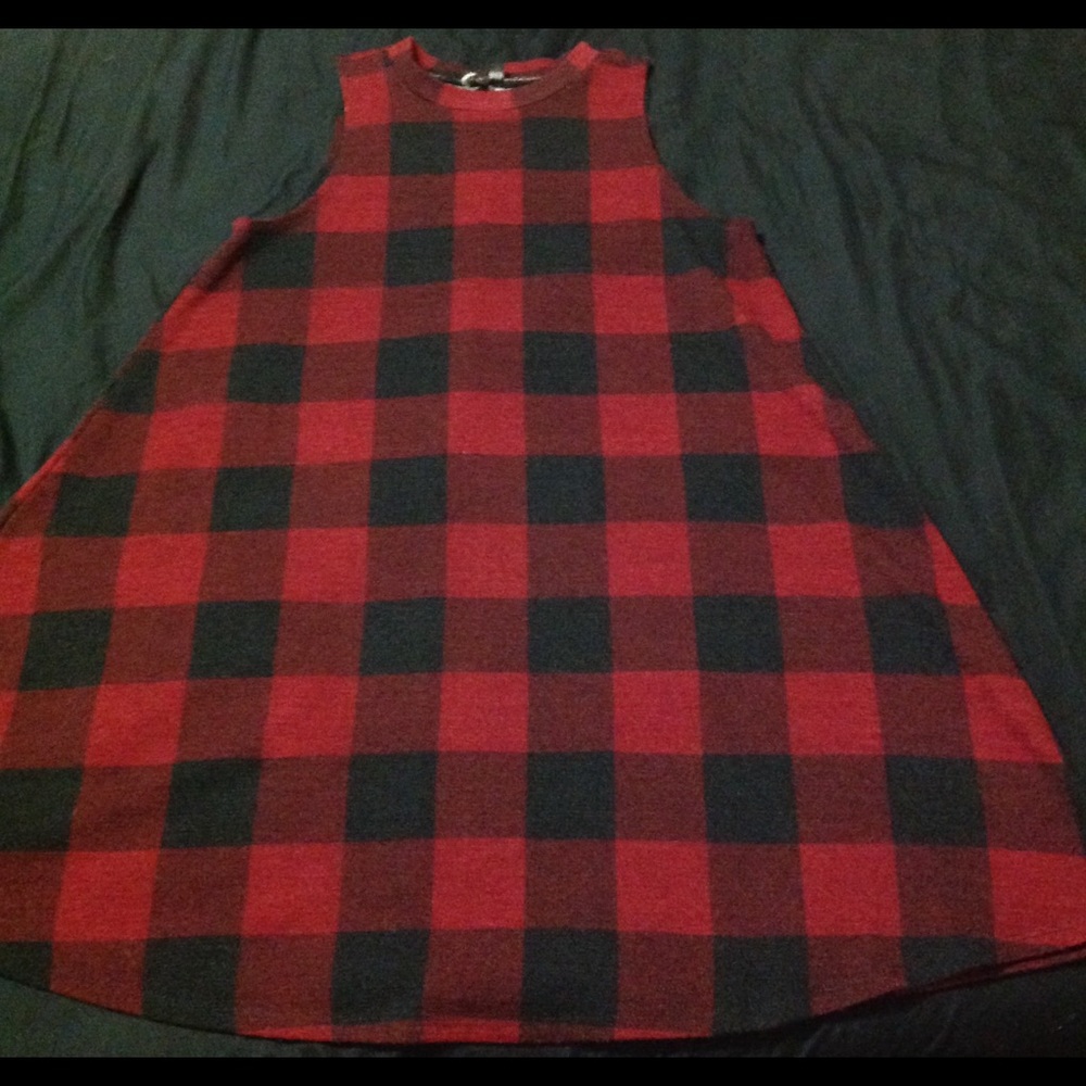 Red Checkered Plaid dress