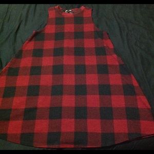 Red Checkered Plaid dress