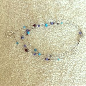 3-tiered peace beaded necklace