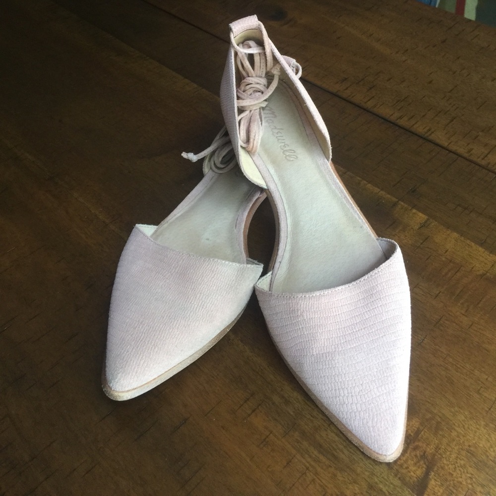 Madewell Pink Lace-Up Flats