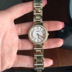 Gold women's fossil watch