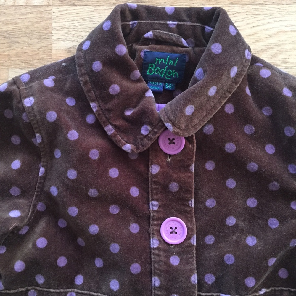 Mini Boden Velour Coat - Picture 2 of 6