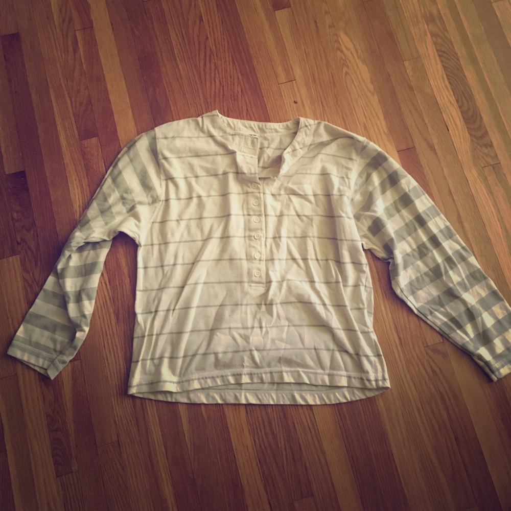 Vintage green striped rugby shirt.