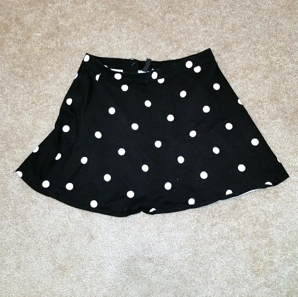 Black with White Polka Dot Skirt