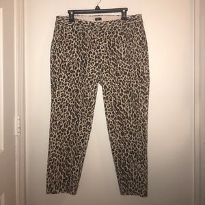 Jcrew city fit leopard/cheetah pants size 12 pre❤️