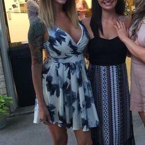 Deep V neck skater style dress