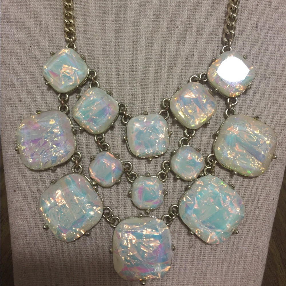 Iridescent statement necklace