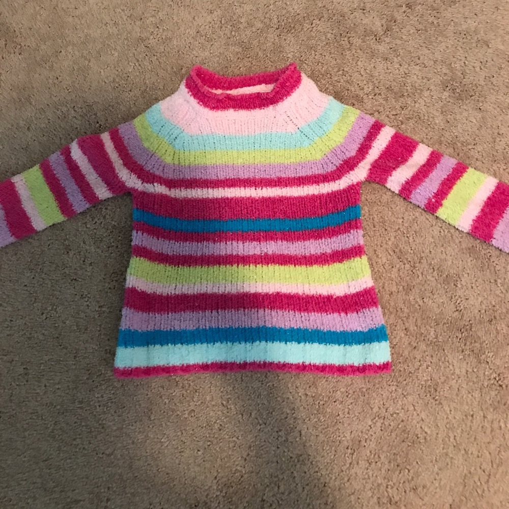 Multi Colored Girls Fuzzy Sweater, Size 6-6x