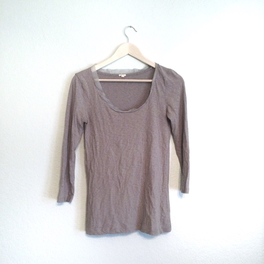 J. Crew Grey Ribbon Blouse