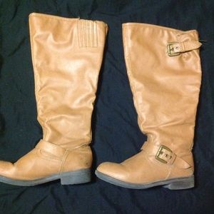 Tan knee high boots!