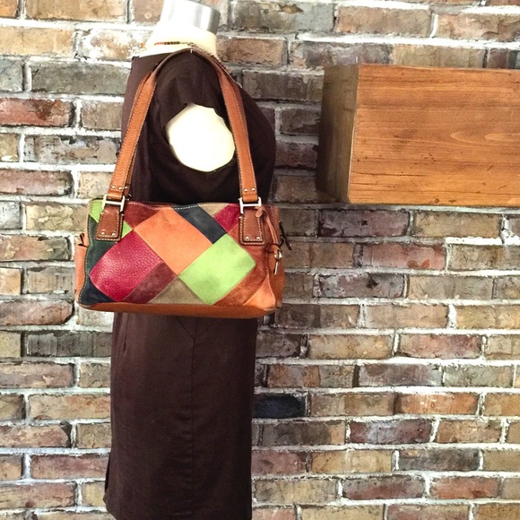 29 Fossil Blackburn Patchwork Leather Satchel Bag - Picture 2 of 8