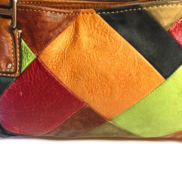 29 Fossil Blackburn Patchwork Leather Satchel Bag - Picture 5 of 8