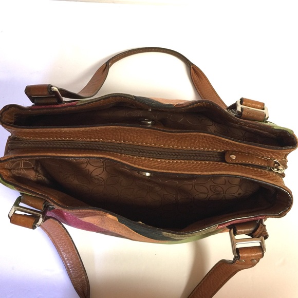 29 Fossil Blackburn Patchwork Leather Satchel Bag - Picture 7 of 8