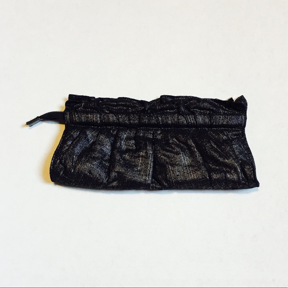 Express black and silver clutch