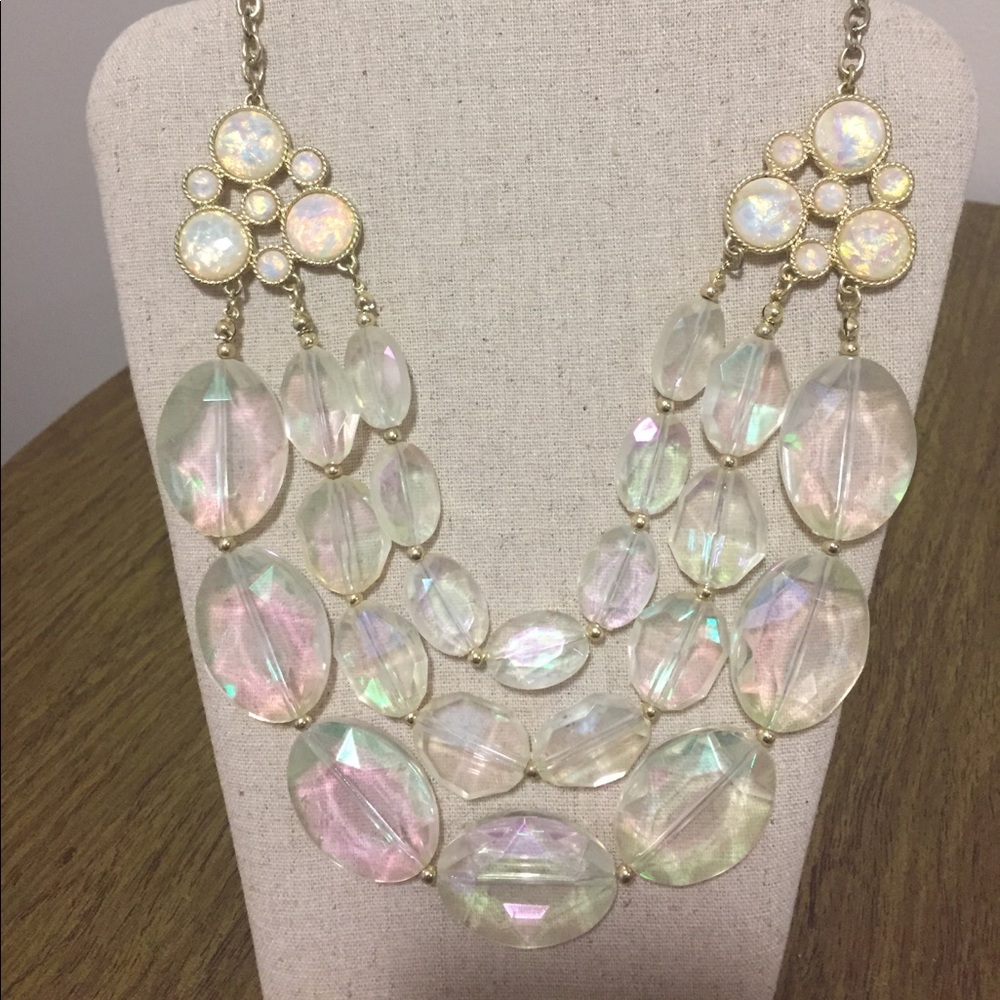 Iridescent statement necklace