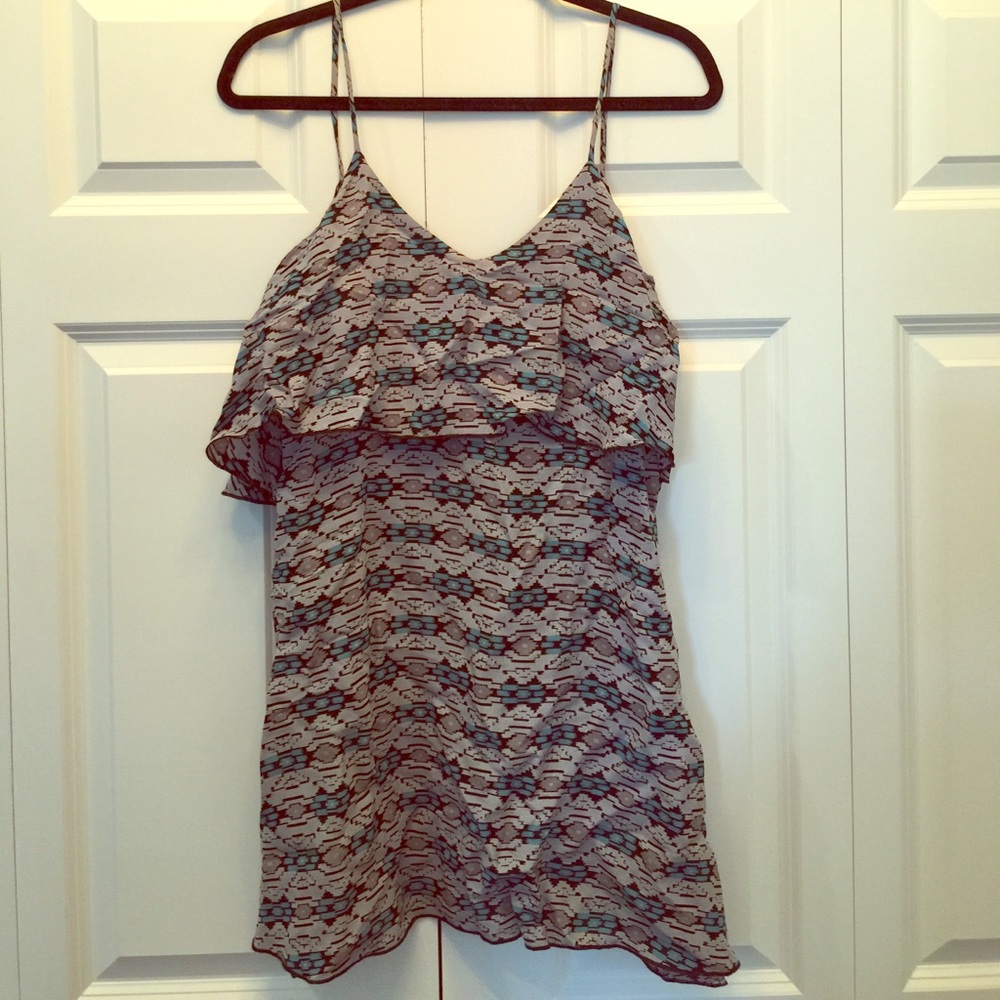 Intermix gray geometric dress size 2