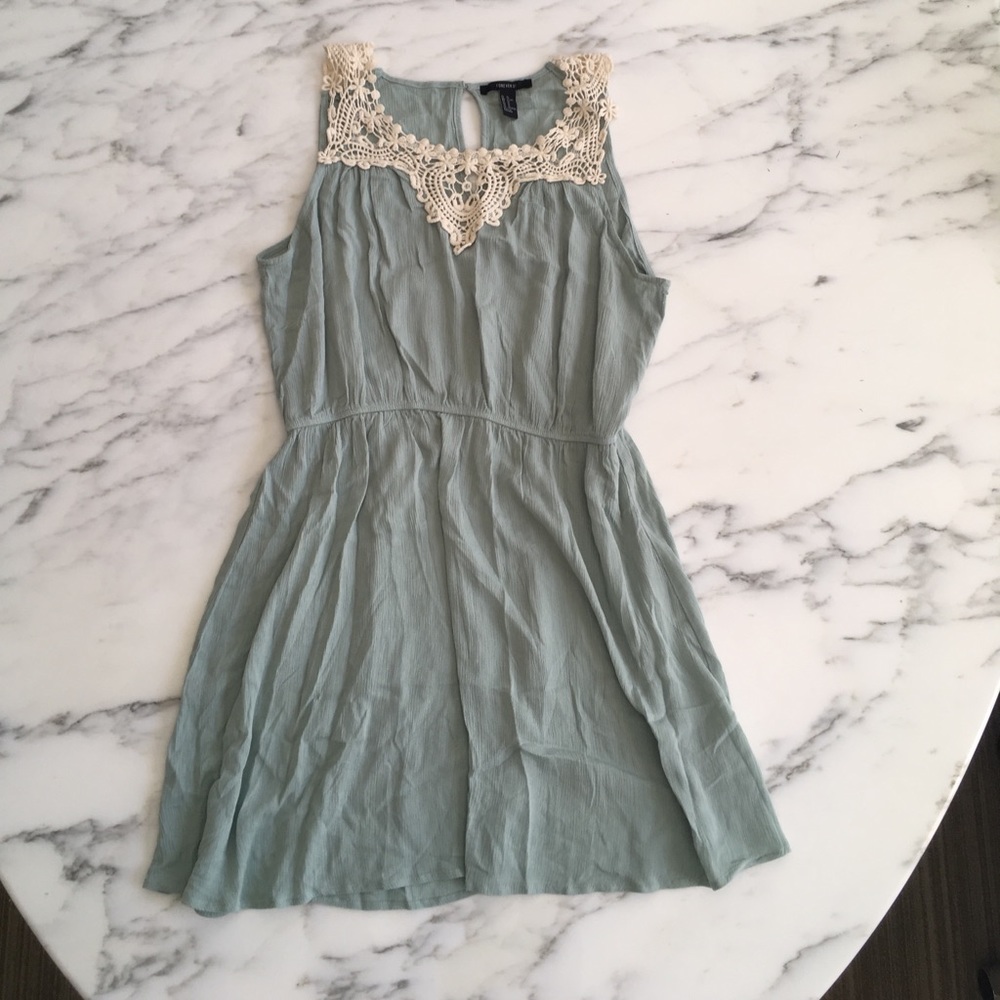 Mint lace-top dress