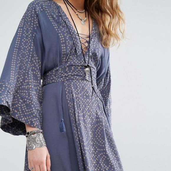Free People Dresses & Skirts - Free People Modern Kimono Dress Denim Blue