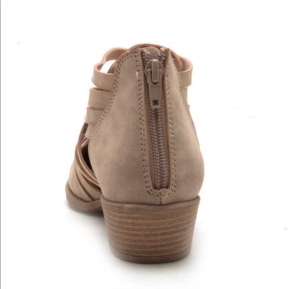 Last One! Strapy Taupe Low Heel Ankle Booties - Picture 6 of 7
