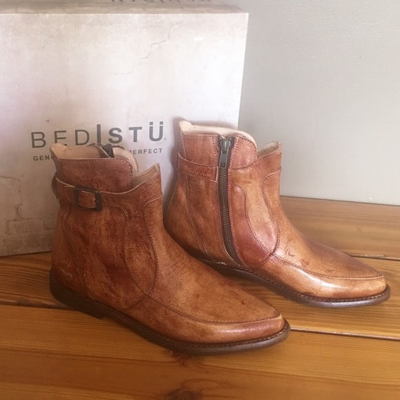 BED STU Organic Stag Tan Leather Boots Free People - Picture 3 of 8