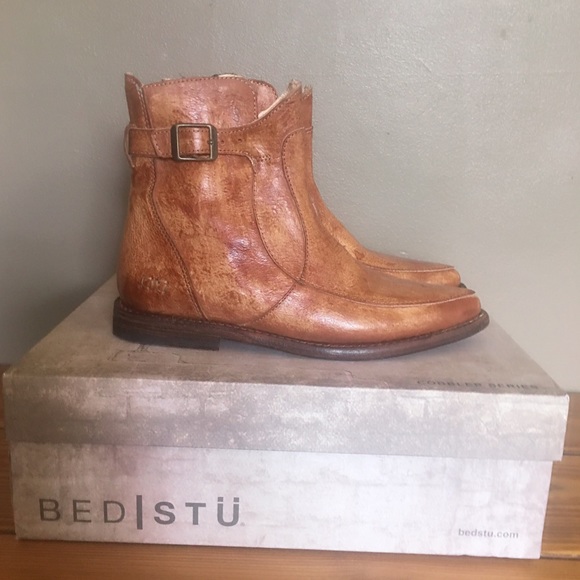 BED STU Organic Stag Tan Leather Boots Free People - Picture 4 of 8