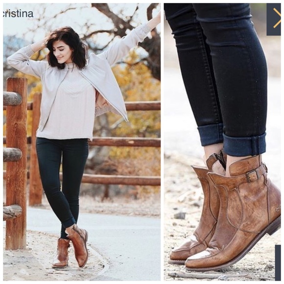 BED STU Organic Stag Tan Leather Boots Free People - Picture 2 of 8