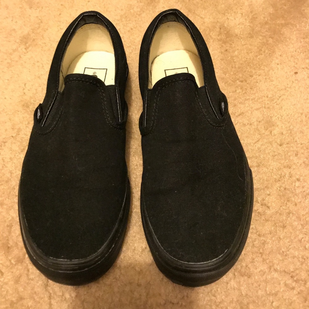BRAND NEW, all black slip on vans