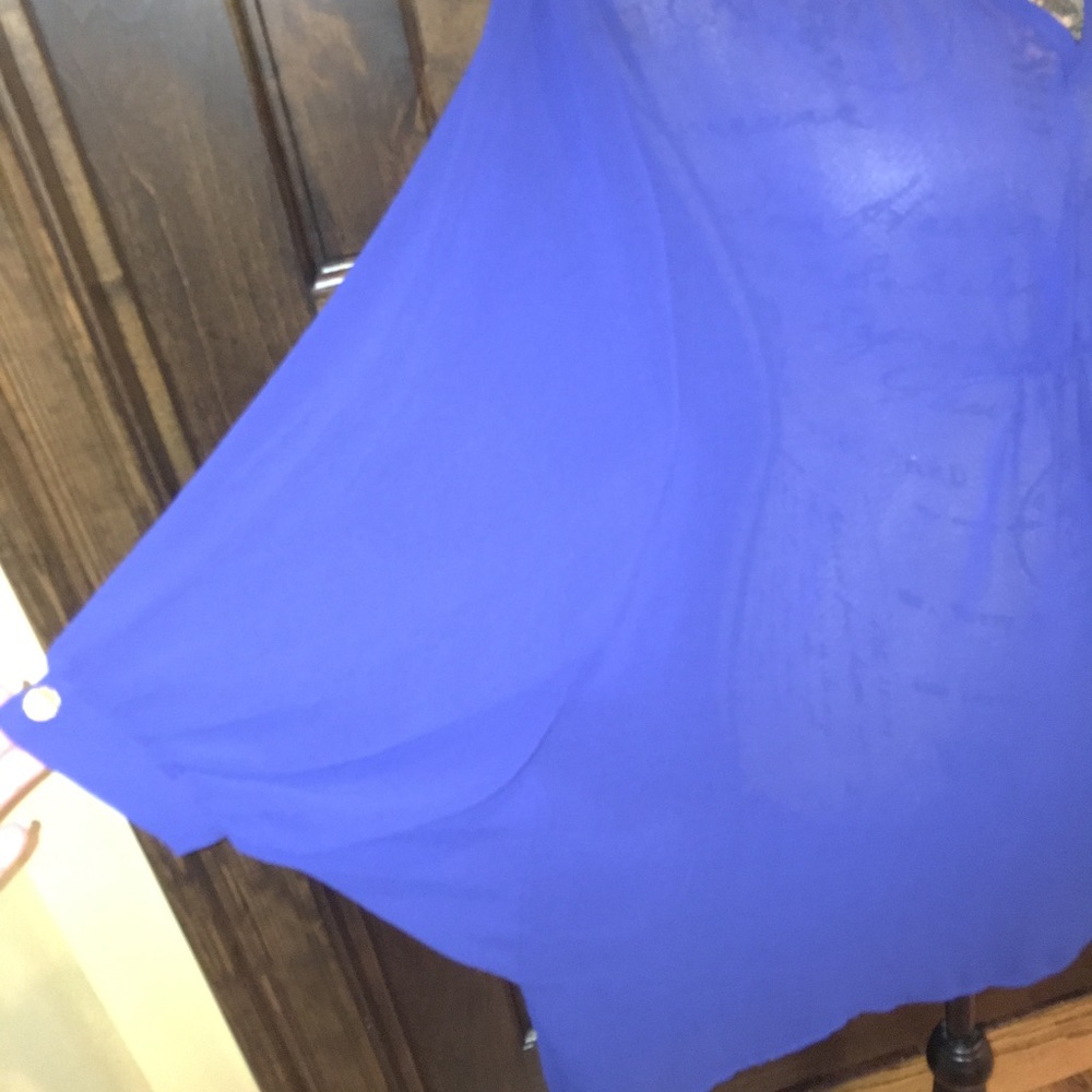 SALE 🛎Royal Blue Sheer Tunic - Picture 2 of 7