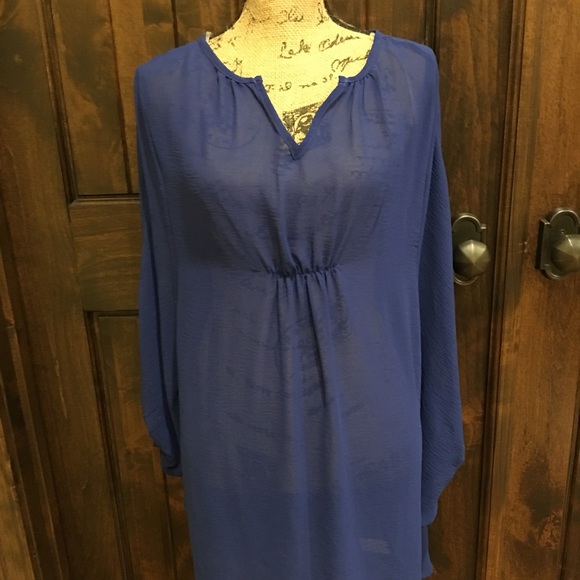 SALE 🛎Royal Blue Sheer Tunic - Picture 3 of 7