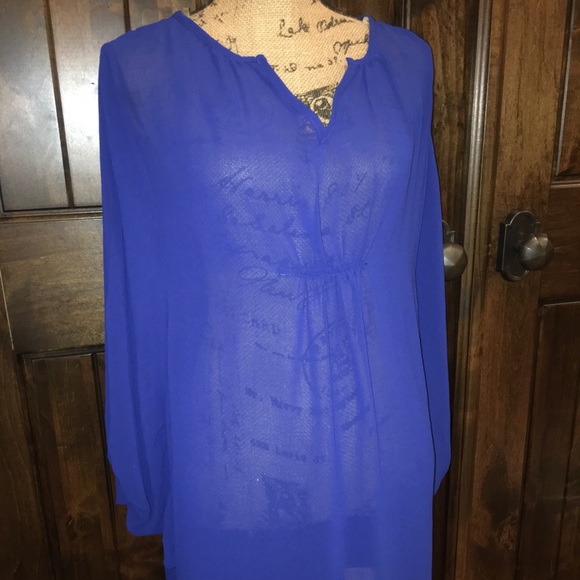 SALE 🛎Royal Blue Sheer Tunic - Picture 5 of 7