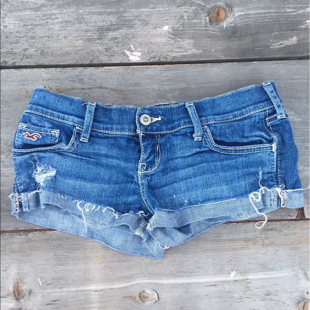 HOLLISTER MINI DENIM JEAN SHORTS SZ 1/25