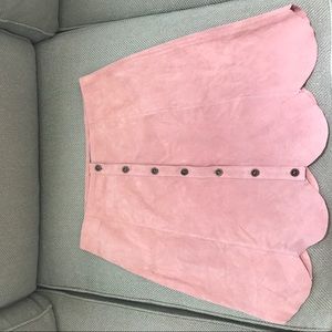 Suede scalloped skirt