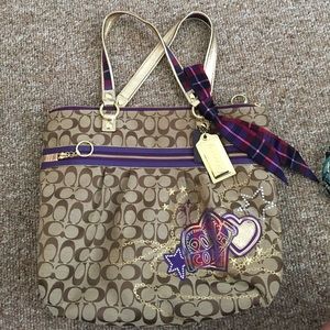 Coach Tartan - Rare Brown/Multicolor Tote Bag