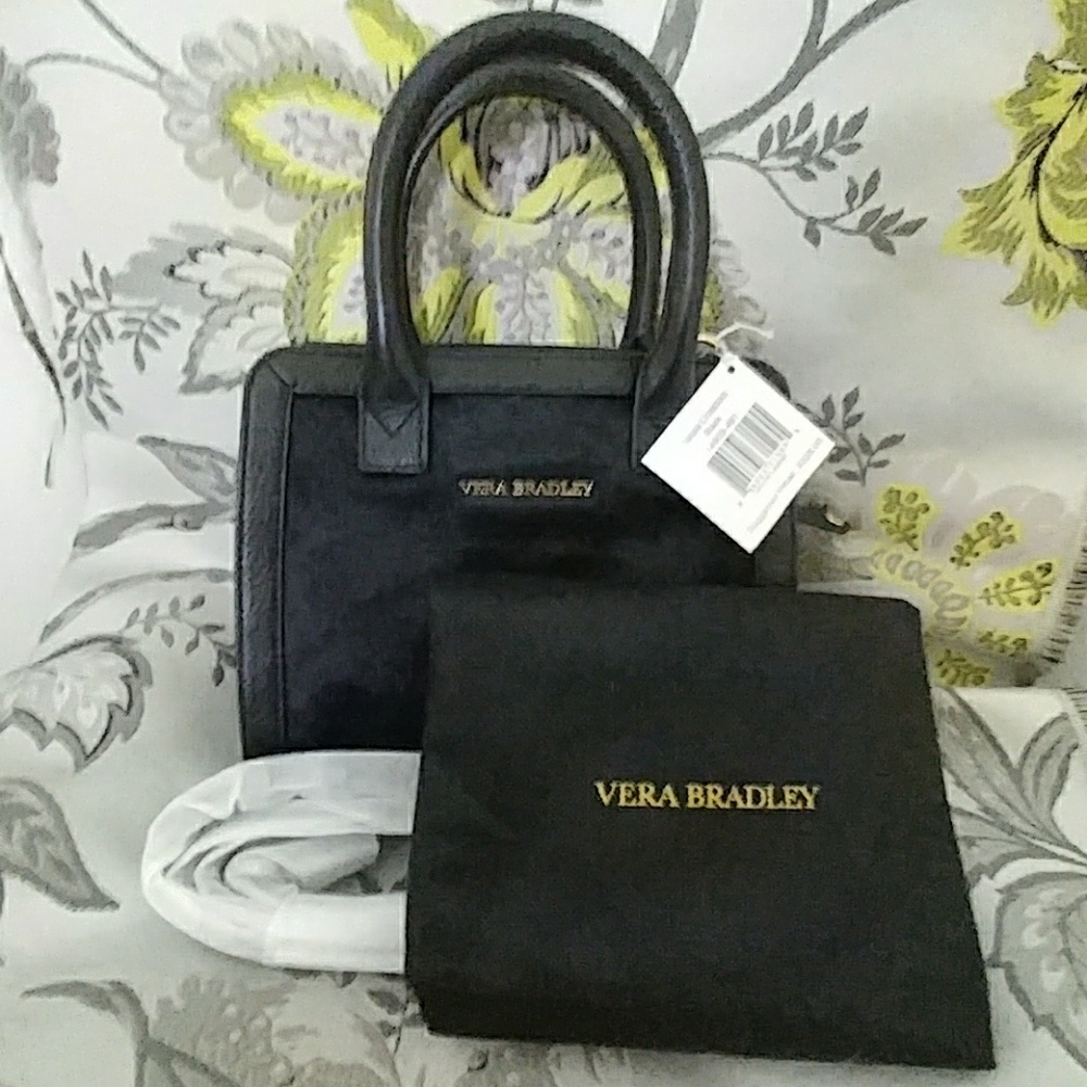 NWT!!! Black Leather Vera Bradey Bag