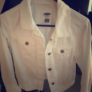 Old Navy White Denim Jacket small
