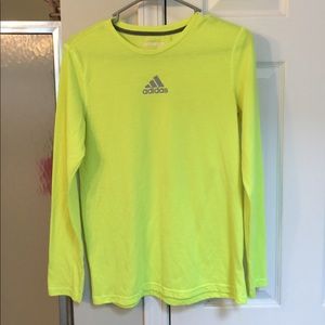 Adidas Youth Long Sleeve T. 14/16. Neon Yellow.