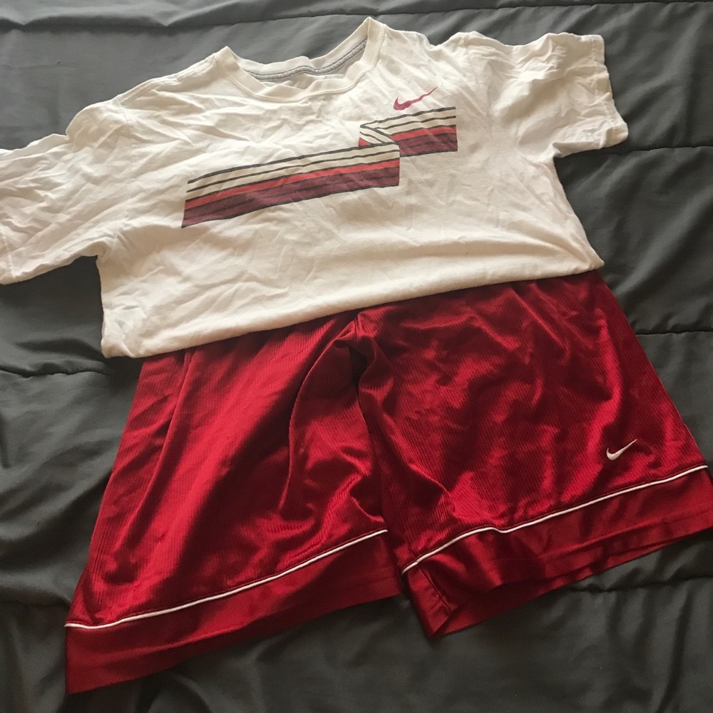 Nike Shirt and Shorts outfit.