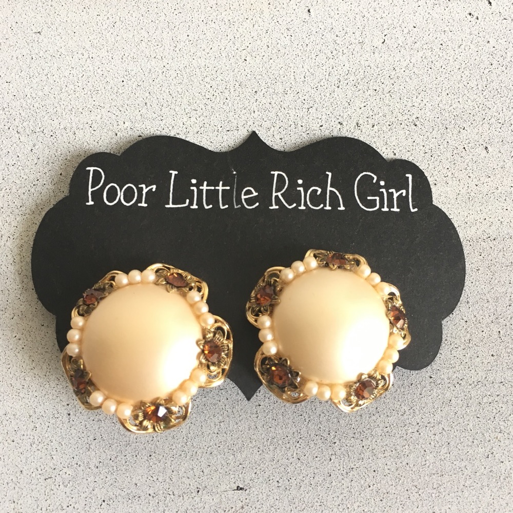 Judy Lee Vintage Pearl Clip Earrings