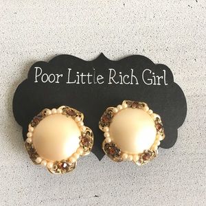 Judy Lee Vintage Pearl Clip Earrings