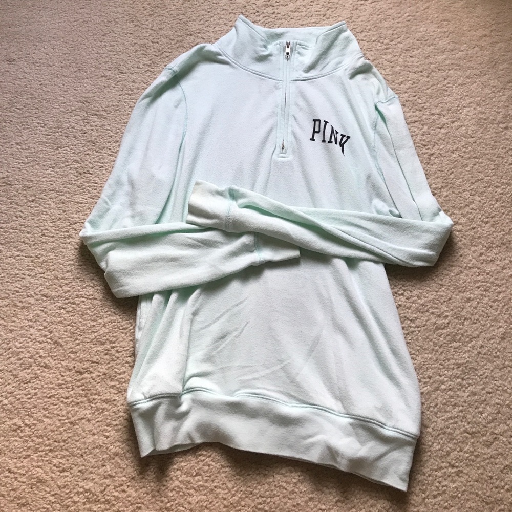 Mint green 3/4 zip Victoria Secret sweatshirt