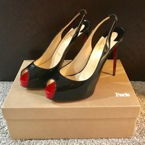 Christian Louboutin PeepToe Slingback, size 7.5