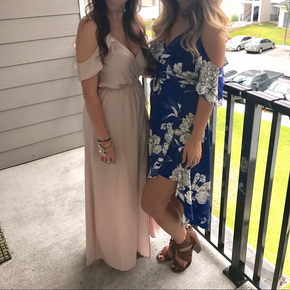 Blue wrap dress
