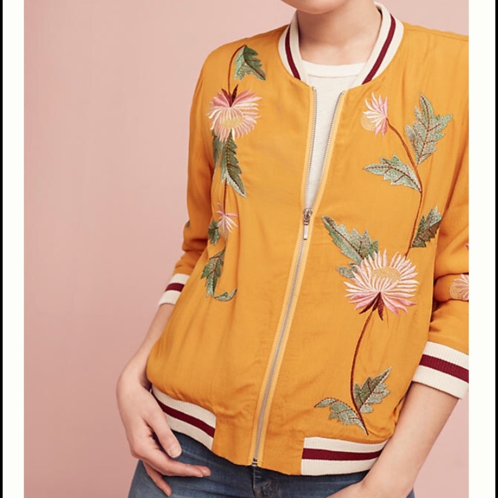 SOLD 💛 Elevenses Anthropologie bomber jacket