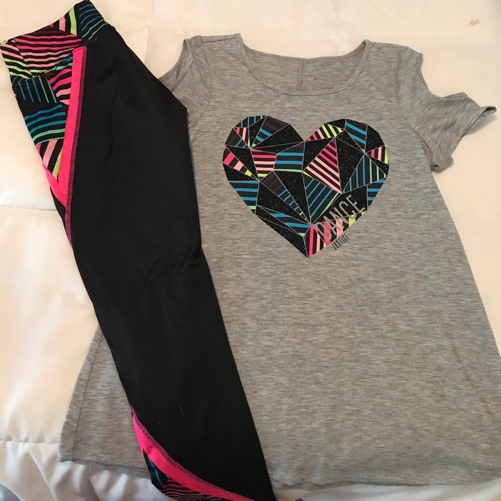 Justice shirt and leggings