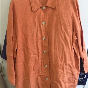 Linen jacket - melon color linen!