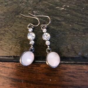 Chico's White Jade Stone Earrings