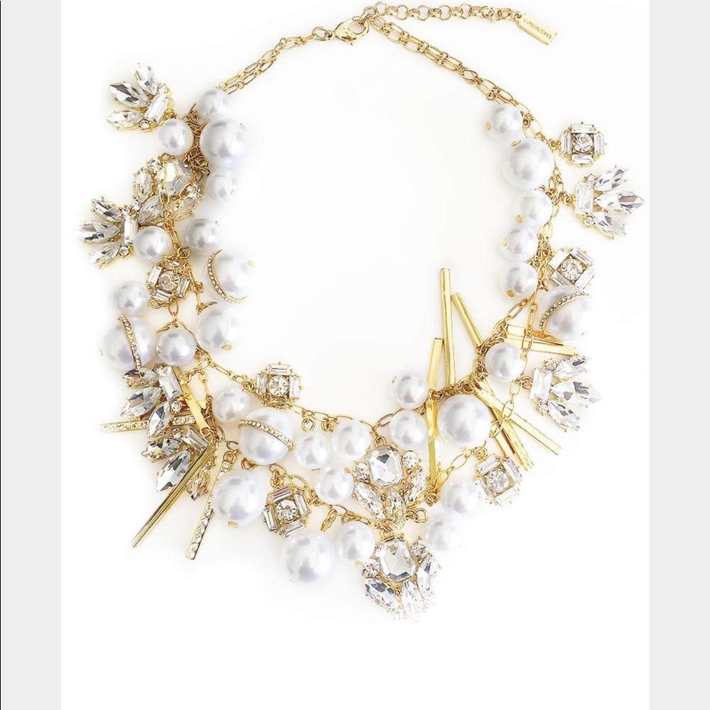 Bauble Bar Pearl Shower Bib Necklace