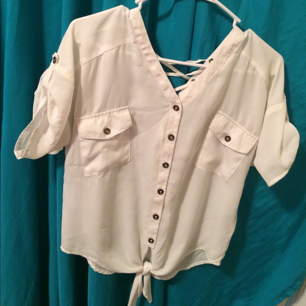 White button down blouse